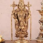 Superfine Brass Tirupati Balaji Idol with Padmavati | 20" Sacred Masterpiece | 8kg Temple Grade Art | Divine Engraved Murti | Jaipurio